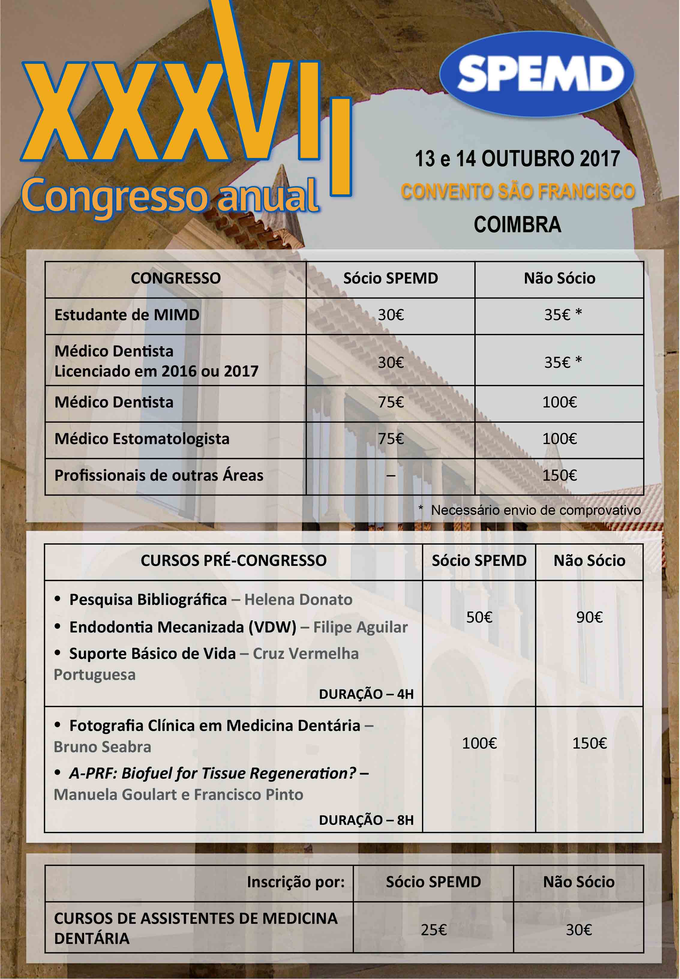Preçário XXXVII Congresso Anual